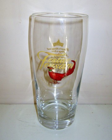 beer glass from the Hall & Woodhouse brewery in England with the inscription 'Festive Feasant'