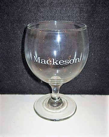 beer glass from the Whitbread  brewery in England with the inscription 'Mackeson'