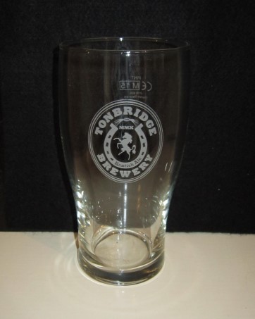 beer glass from the Tonbridge brewery in England with the inscription 'Tonbridge Brewery, MMX Kentish Ale'