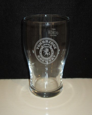 beer glass from the Thornbridge brewery in England with the inscription 'Tonbridge Brewery, MMX Kentish Ale'