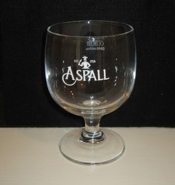 beer glass from the Aspall brewery in England with the inscription 'Est Aspall'