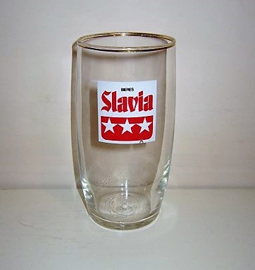 beer glass from the Slavia brewery in France with the inscription 'Bieres Slavia'