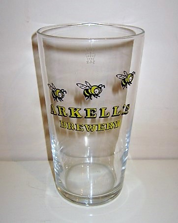 beer glass from the Arkell's  brewery in England with the inscription 'Arkell's Brewery'