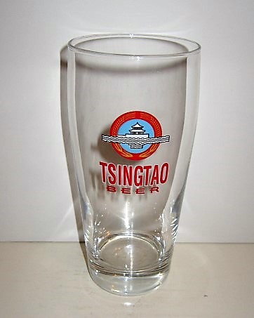 beer glass from the Tsingtao brewery in China with the inscription 'Tsingtao Beer'