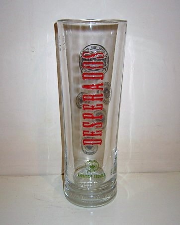 beer glass from the Fischer brewery in France with the inscription 'Desperados Aromatisee Tequlia'
