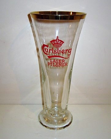 beer glass from the Carlsberg brewery in Denmark with the inscription 'Carlsberg Lager Pilsner'
