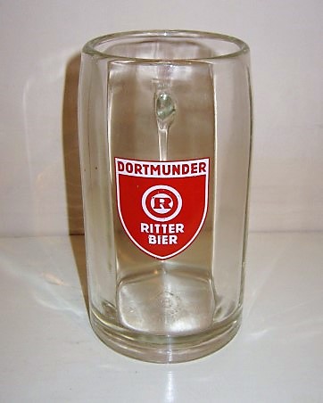 beer glass from the Dortmunder Ritter brewery in Germany with the inscription 'Dortmunder Ritter Bier Pils'