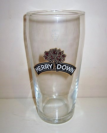 beer glass from the Merrydown brewery in England with the inscription 'Merrydown'