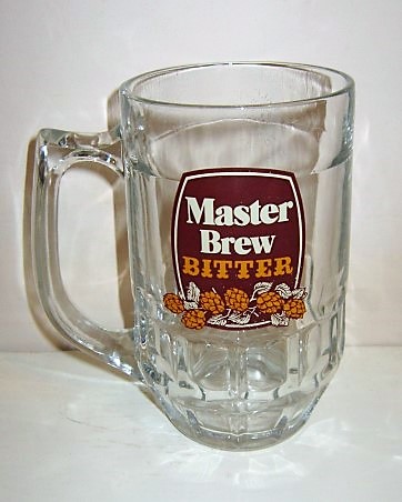 beer glass from the Shepherd Neame brewery in England with the inscription 'Master Brew Bitter'