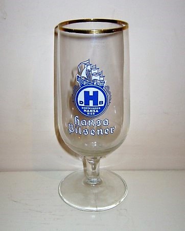 beer glass from the Dab brewery in Germany with the inscription 'DHB Dortmunder Hansa Bier, Hansa Pilsener'