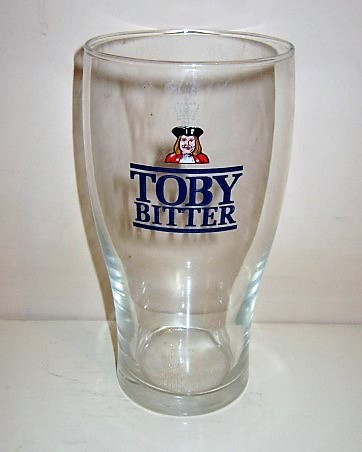 beer glass from the Charrington brewery in England with the inscription 'Toby Bitter'