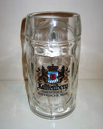 beer glass from the Kaltenberg brewery in Germany with the inscription 'Kaltenberg, Das Konigl Bayerische Bier'