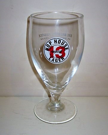 beer glass from the Guinness  brewery in Ireland with the inscription 'Hop House 13 Lager'