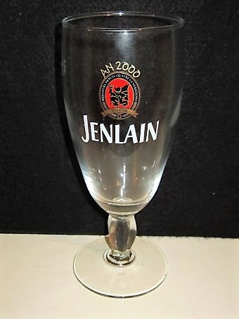 beer glass from the Duyck brewery in France with the inscription 'An 2000 Jenlain'