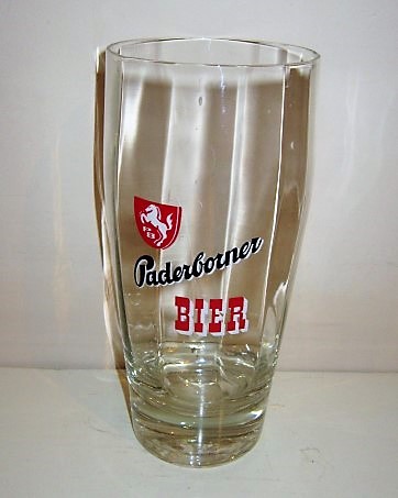 beer glass from the Paderborner brewery in Germany with the inscription 'Paderborner Beer'