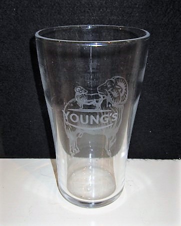 beer glass from the Young's brewery in England with the inscription 'Est 1731 Young's'
