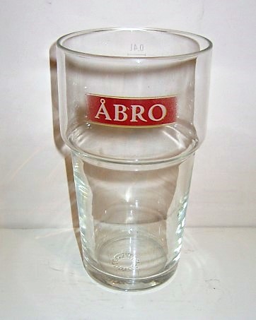 beer glass from the Abro brewery in Sweden with the inscription 'Abro'