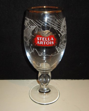 beer glass from the Stella Artois brewery in Belgium with the inscription 'Anno 1366 Stella Artois, Belgium'