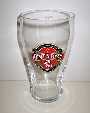 beer glass from the Shepherd Neame brewery in England with the inscription 'Shepherd Neam Kent's Best Invicta Ale'