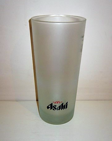 beer glass from the Asahi brewery in Japan with the inscription 'Super Dry Asahi'
