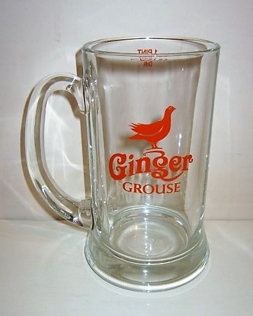 beer glass from the The Edrington Group brewery in Scotland with the inscription 'Ginger Grouse'