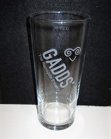 beer glass from the Ramsgate Brewery brewery in England with the inscription 'Gadds, The Ramsgate Brewery'