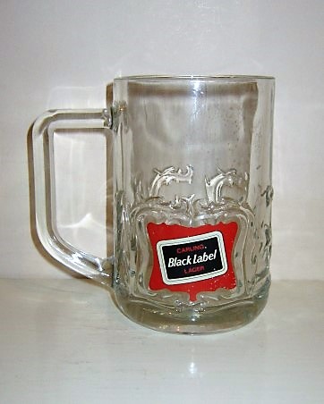 beer glass from the Carling brewery in Canada with the inscription 'Carling Black Label Lager'