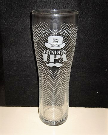 beer glass from the Young's brewery in England with the inscription 'Young's London IPA'