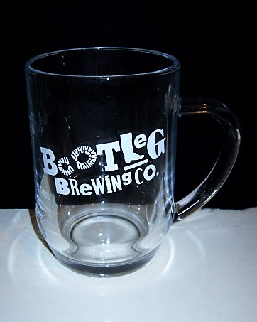 beer glass from the Bootleg  brewery in England with the inscription 'Bootleg Brewing Co, Indie Lager'