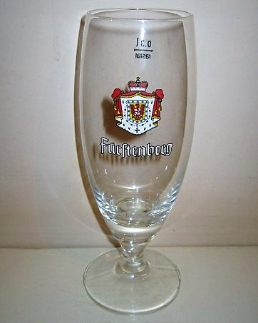 beer glass from the Furstlich Furstenbergische brewery in Germany with the inscription 'Furstenberg'