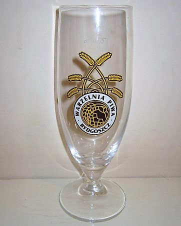 beer glass from the Warzelnia Piwa  brewery in Poland with the inscription 'Warzelnia Piwa Bydgoszcz'