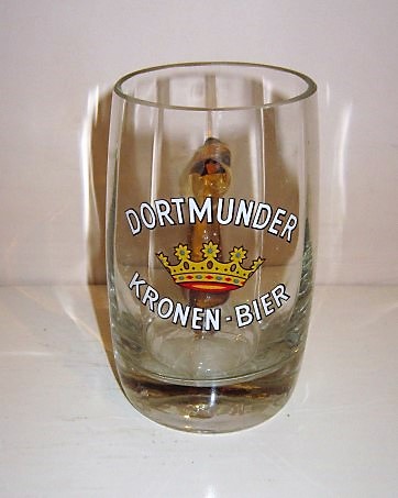 beer glass from the Dortmunder Actien brewery in Germany with the inscription 'Dortmunder Kronen Bier'