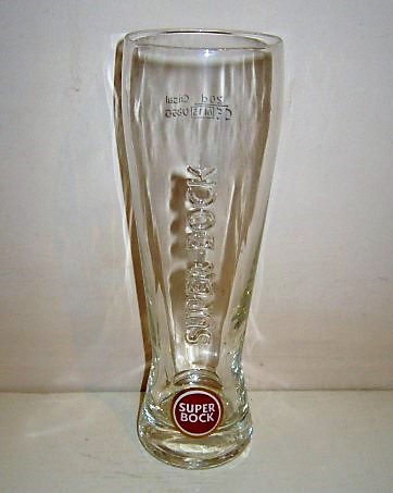 beer glass from the Uniao Cervejeira brewery in Portugal with the inscription 'Super Bock'