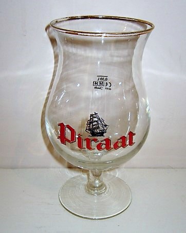 beer glass from the Van Steenberge brewery in Belgium with the inscription 'Piraat'