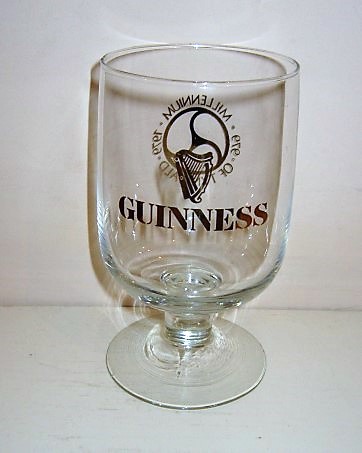 beer glass from the Guinness  brewery in Ireland with the inscription 'Guinness'
