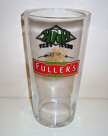 beer glass from the Fuller's brewery in England with the inscription 'Griffen Brewery Fuller's Chiswick'