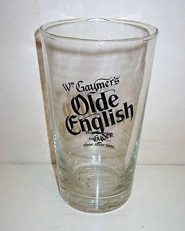 beer glass from the Matthew Clark  brewery in England with the inscription 'Wm Gaymer's Old English Cyder'