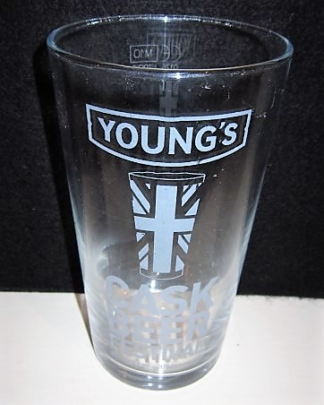 beer glass from the Young's brewery in England with the inscription 'Young's Cask Beer Festival 30th October - 20th November'