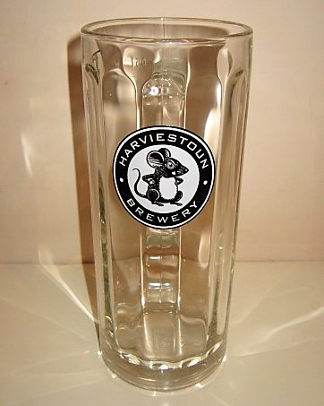 beer glass from the Harviestoun  brewery in Scotland with the inscription 'Harviestoun Brewery'