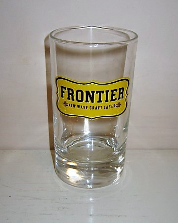 beer glass from the Fuller's brewery in England with the inscription 'Frontier New Wave Craft Lager'