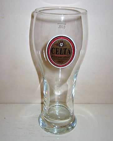 beer glass from the Meiresonne brewery in Belgium with the inscription 'Celta Biere Sans Alcool'