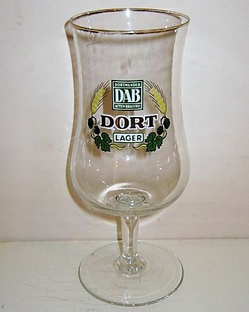 beer glass from the Dab brewery in Germany with the inscription 'Dortmunder Dab Actien Brauerei Dort Lager'