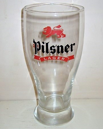 beer glass from the East African brewery in Kenya with the inscription 'Pilsner Lager'