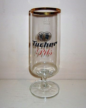 beer glass from the Tucher Brau brewery in Germany with the inscription 'Tucher Pils'