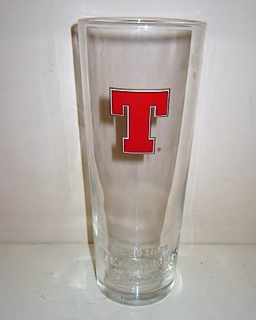 beer glass from the Tennent's brewery in Scotland with the inscription 'T Estd 1885 Tennent's'