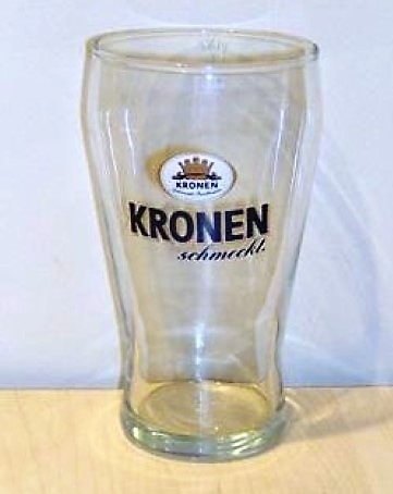 beer glass from the Kronen  brewery in Germany with the inscription 'Kronen Schmeckt'