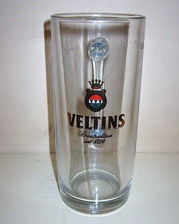 beer glass from the Veltins  brewery in Germany with the inscription 'Veltins Brautraditions Seit 1824'