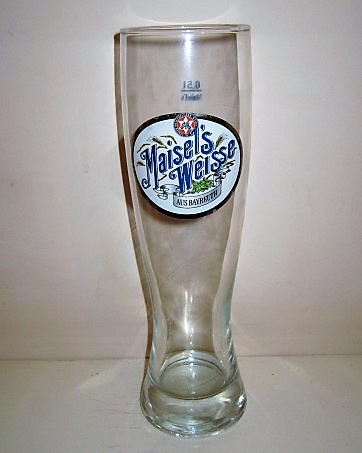 beer glass from the Gebruder Maisel brewery in Germany with the inscription 'Maisel's Weisse Aus Bayreuth'