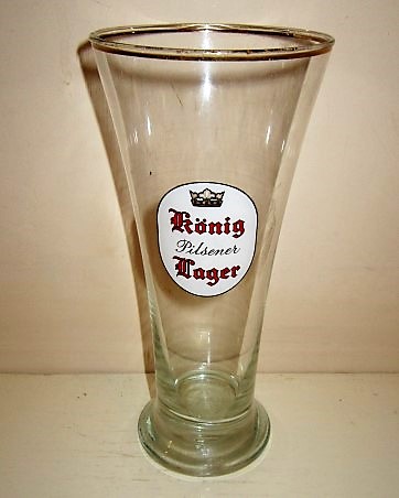 beer glass from the Konig  brewery in Germany with the inscription 'Konig Pilsner Lager'