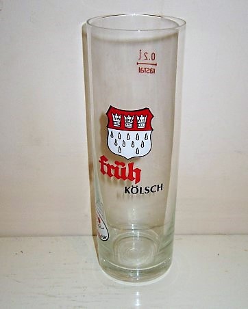 beer glass from the Clner Hofbru P. Josef Frh brewery in Germany with the inscription 'Fruh Kolsch'